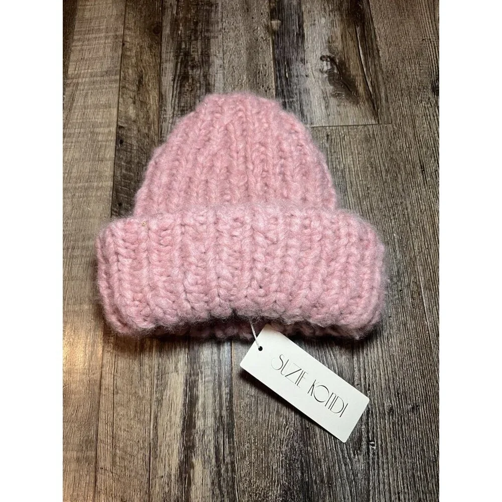 Suzie Kondi NWT The Lumi Ribbed Beanie in Cashmere in Rose_3